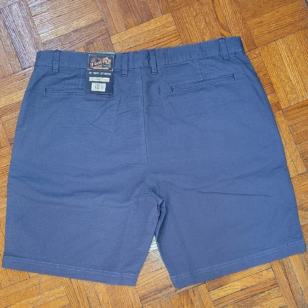 Weatherproof Frontier Threads Vintage Indigo Men's Flat Front Shorts Size 38 NWT